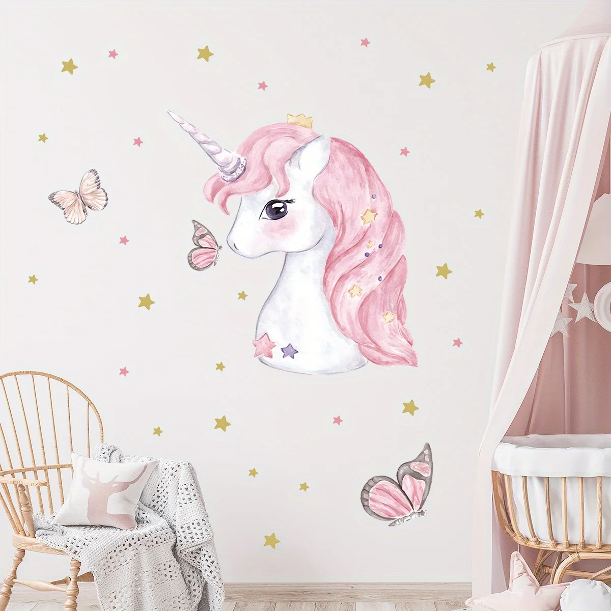 Cartoon süße Tiere Einhorn Wandaufkleber Dekoration für Kinderzimmer abnehmbare Baby Schlafzimmer Wohnzimmer Kinderzimmer Wandtattoos Image