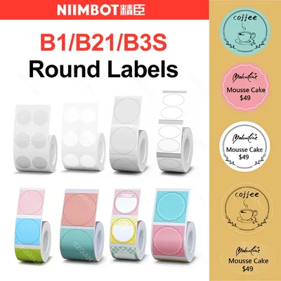 Niimbot runde weiße Farbe tikett Aufkleber Papierrollen für selbst klebende Mini Mobile Label Maker