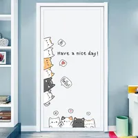 Cartoon Katze Wanda uf kleber für Kinderzimmer Baby Zimmer Tür Dekor Kinderzimmer Wandt attoos