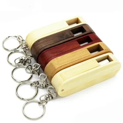 Jaster drehbares Holz USB-Flash-Laufwerk 128GB bruchs ic heres USB-Stick mit kostenlosem Schlüssel Image