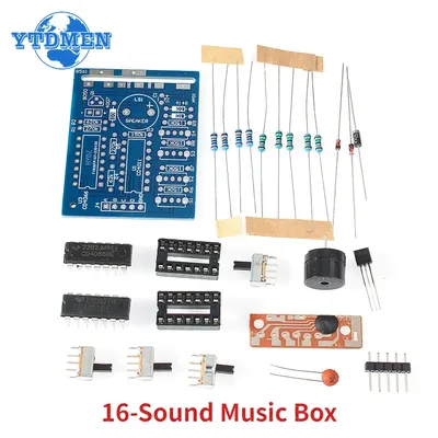16 Spieluhr, 16-Ton-Elektronikmodul, DIY-Kit, Teile, Komponenten, Lötübungen, Lernkits, 4,5–5 V, für Image