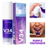 V34 Zahn aufhellung lila Zahnpasta entfernen Zähne Atem aufhellung Aufhellung Essenz Korrektor Farb