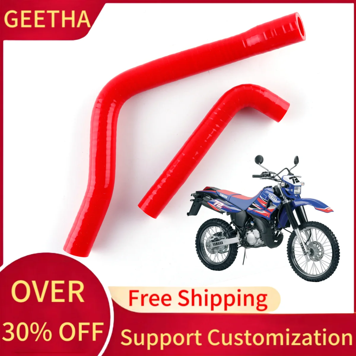 Für 1997–2003 Yamaha DTR 125 DT 125 R DT125R Motorrad Silikon Kühler Kühlmittel Schlauch Rohr Kit Image