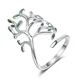 925 Sterling Silber Ring Green Leaf Offenen Ring Ins Stil Blatt Ring Für Mädchen Schmuck Geschenk