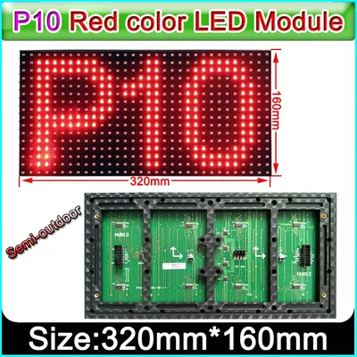 Neues p10 semi-outdoor led modul rote farbe weiße farbe semi-outdoor led display panel 320*160mm