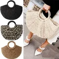 Frauen neue Stroh Handtaschen Frau handgemachte gewebte Korb Rattan Handtasche für Femme Damen