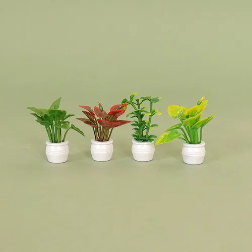Puppenhaus Mini simuliert grüne Pflanze Topfpflanze Modell DIY Puppenhaus Hausgarten Outdoor