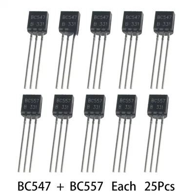 50PCS Transistoren BC547 BC557 jeweils 25pcs Transistor Kit bc557 bc547 Transistor NPN PNP DIY Elektronische Kit Image