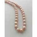 Echtes Foto 18 "aaaa japanisch akoya 9-10mm rosa Perlenkette 14 Karat Gelbgold Verschluss