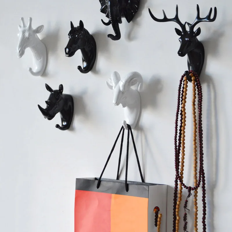 Tier Modellierung Haken Kreative Vintage Wand Hängen Haken Hängende Kleidung Hut Schal Schlüssel Deer Hörner Aufhänger Rack Wände Dekoration