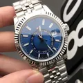 Luxus neue Automatik uhr für Männer mechanische Uhren Edelstahl Armband himmelgrün schwarz blau