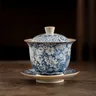 Retro ru Ofen Tee Terrine Keramik Sancai Abdeckung Schüssel Tee maschine Gaiwan kann Kung Fu Tee