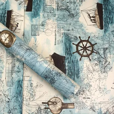 Vintage nautische Thema Tapete, selbst klebende Peeling und Stick Wand Kontakt Papierrolle dekorative Abdeckung Raum dekoration Film Image