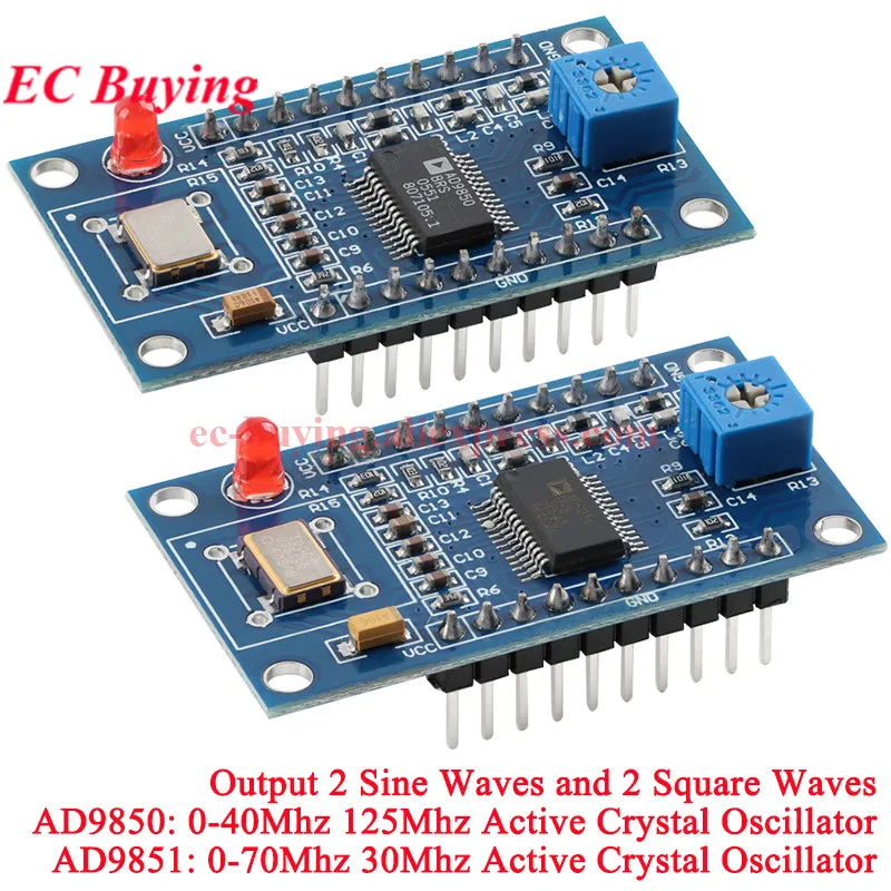 AD9850 AD9851 DDS-Signalgeneratormodul-Entwicklungsplatine 0–70 MHz 0–40 MHz 2 Sinuswellen und 2 Rechteckwellen 125 MHz 30 M Oszillator Image