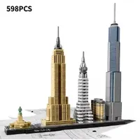 Moc New York City Architektur Skyline Gebäude DIY Street View Gebäude Ziegel montieren Spielzeug für