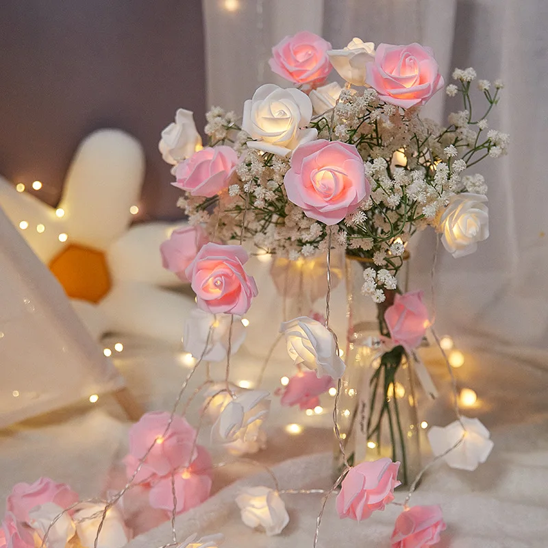 1,5 m 10led Rose String Lichter Blumen girlande Valentinstag Dekorationen Lichterketten batterie betriebene Hochzeit Geburtstags feier Lieferungen