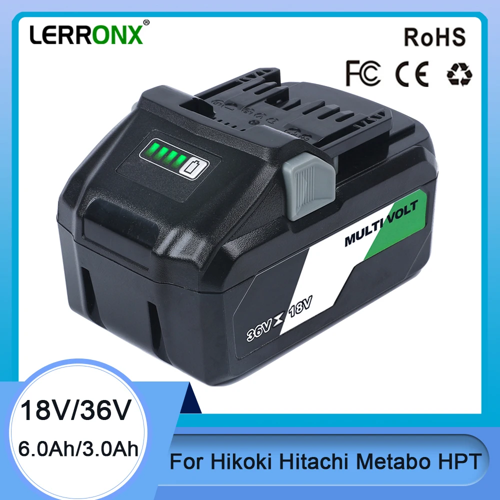 Bsl36a18 18v 10.4ah/36v 10.4ah Multi volt Li-Ionen-Akku für Hikoki Hitachi Metabo Hpt 18V 36V Slide-Elektro werkzeuge Image