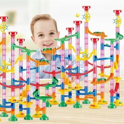 Marmor Run Bausteine Murmeln Rutsche Spielzeug Für Kinder DIY Kreativität Konstruktor Pädagogisches Spielzeug Kinder Geschenk Image
