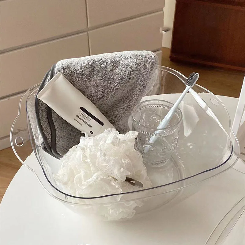 Waschtisch transparent verdickt Waschbecken Haushalt große Kunststoff Waschbecken Schlafsaal Studenten Waschbecken Baby Fuß Waschbecken