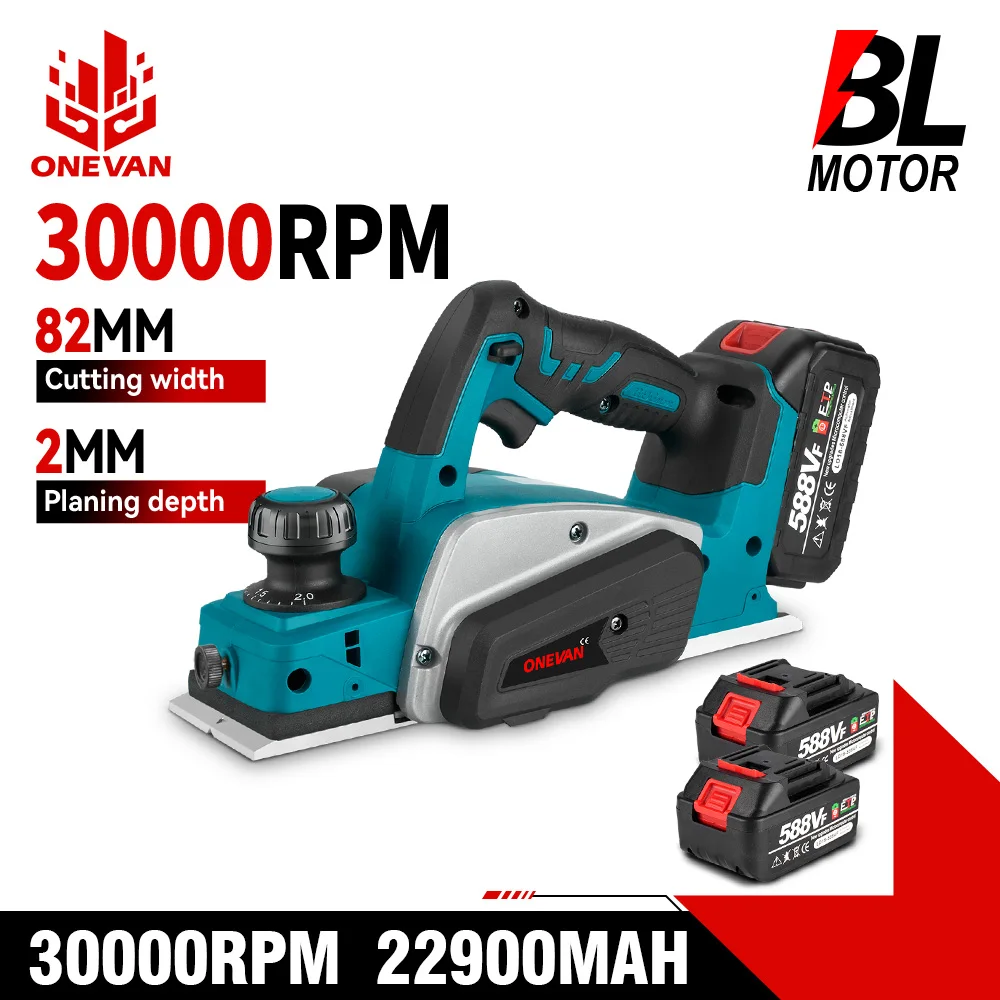 ONEVAN 30000RPM Cordless Elektrische Hobel Bürstenlosen Elektrische Router Trimmer Holzbearbeitung Power Tool Für Makita 18V Batterie Pin Image