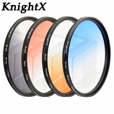 Knightx grad blau orange rot grau neutral dichte kamera objektiv filter für canon eos sony nikon fotografie 52mm 58mm 77mm