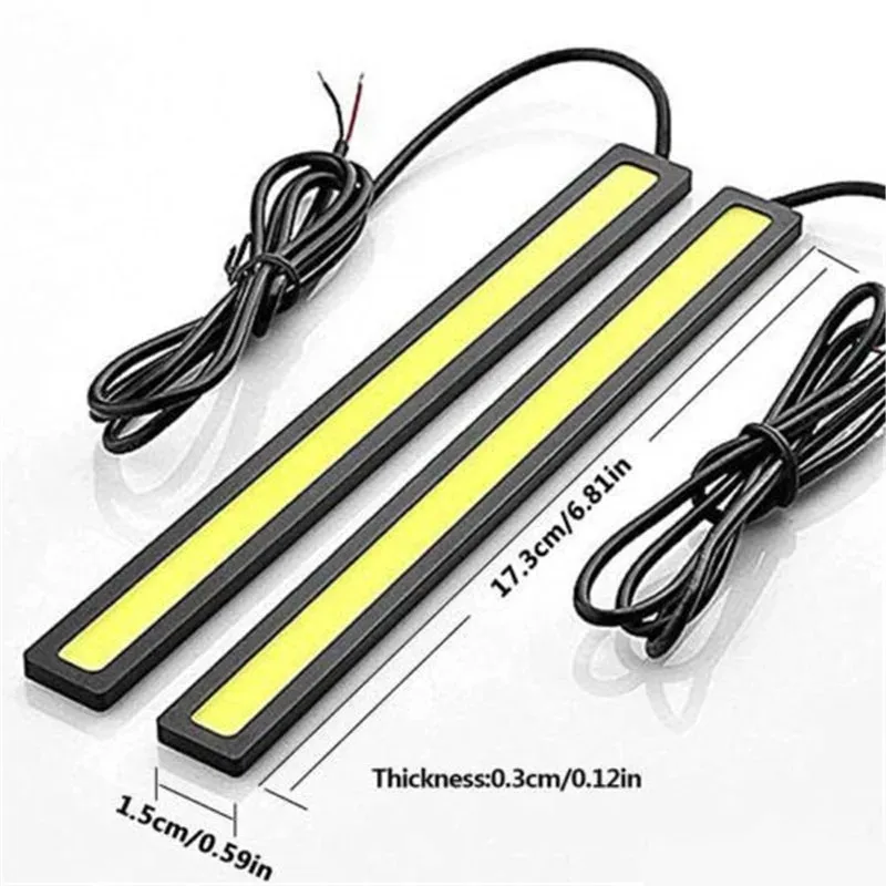 2 stücke 17 cm Universelle Wasserdichte Tagfahrlicht COB Nebel Lampe Auto Styling Led Tag Licht DRL Lampe Nebel bar Lampe Streifen Lichter Image