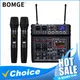 Bomge 04e Karaoke Audio Mixer 4-Kanal-Soundmixer mit Dual-UHF-Funk mikrofon DJ-Mixing für