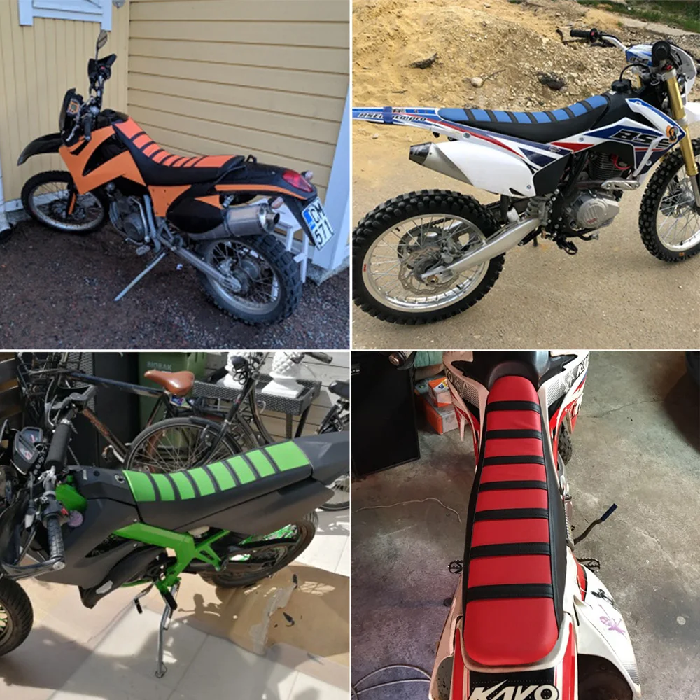 Motorrad Sitzkissen bezug für Honda Yamaha Kawasaki Suzuki 125-500cc PVC Dirt Bike Tuning Enduro Motocross modifizierte Teile