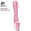 Neue Gothic Style Plattformen Stiefel kniehohe Nachtclub High Heels tanzen sexy Frau Schuhe 26cm