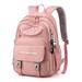 Laptop Backpack for Women Girls Polyester Anti-Theft Stylish Casual Bag with Luggage Strap Travel Business College School Bookbag(Pink)