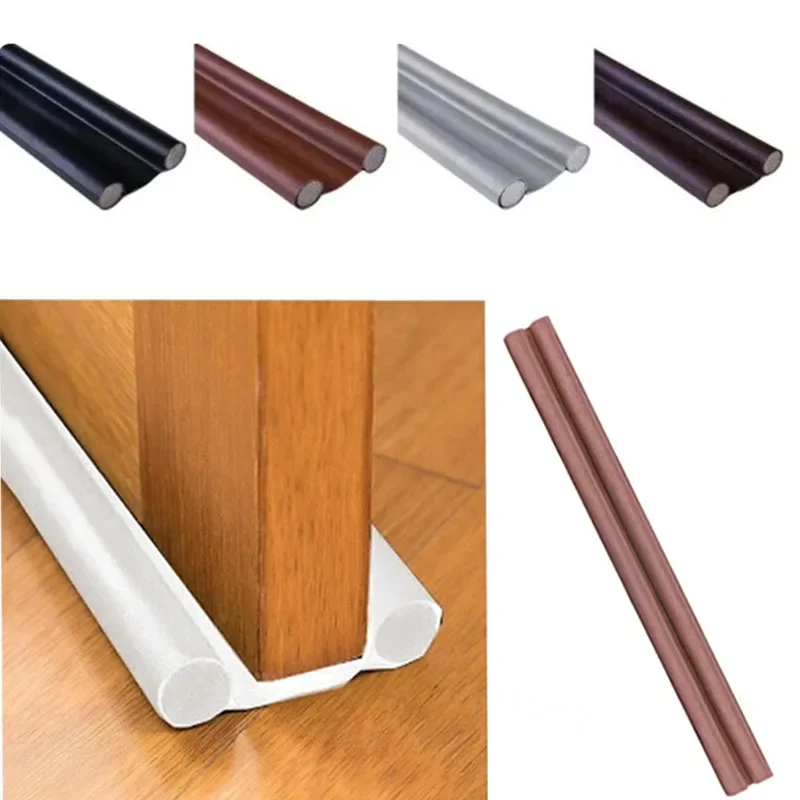 Wasserdichte Dichtung streifen Zugluft Ausschluss Stopper Türen Bodens chutz verdoppelt Silikon kautschuke Dichtung staub dicht schall dicht 93*9.6*3cm Image