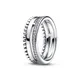 100% Sterling Silber Ringe für Frauen Original Logo Pav é Einsatz Perlen drei in einem Ring