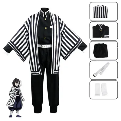 Anime Dämon Slayer Kimetsu Keine Yaiba Iguro Obanai Haori Kimono Cosplay Kostüm Perücke Weiße Schlange Requisiten Halloween Kostüm Image