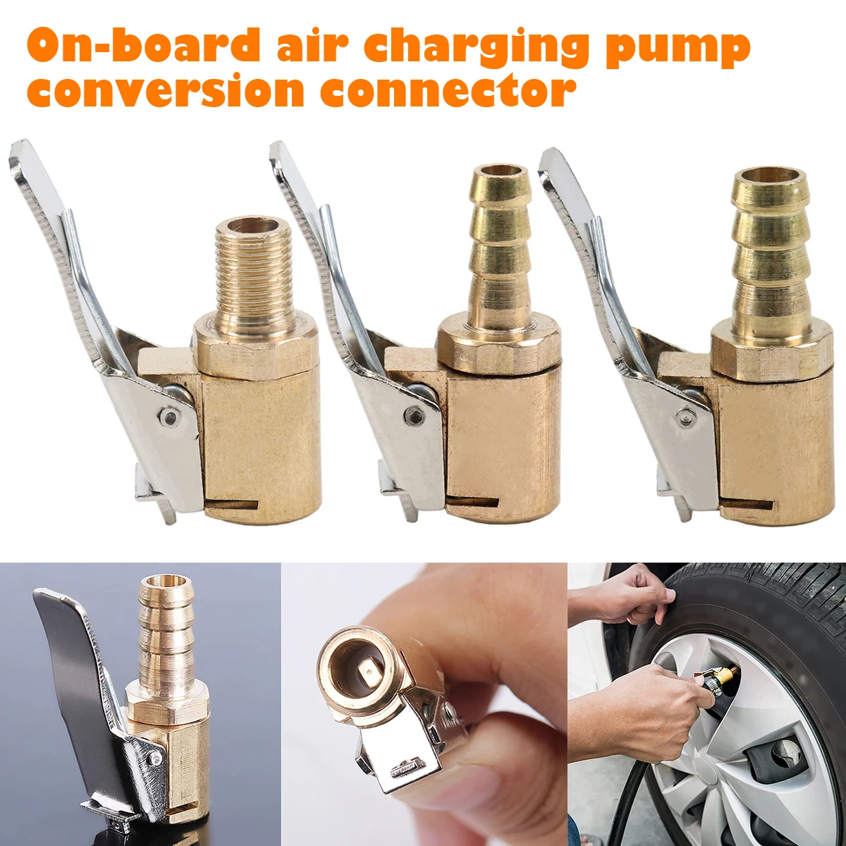 Auto Luftpumpe Gewinde Düse Adapter Reifen Luft Spannfutter Auto Inflator Ventil Stecker Klemme Auto Reifen Inflator Ventil Stecker Auto Reifen Image