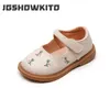 Kinder Lederschuhe Vintage Blumen stickerei niedlichen einfachen französischen Stil Mädchen Freizeit schuhe neue Kinder Mode Kinderschuhe