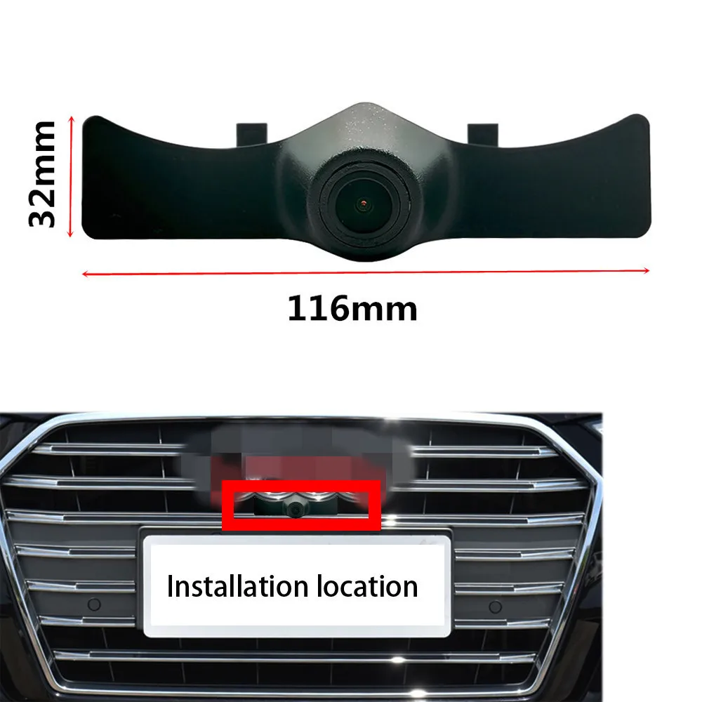 YIFOUM HD CCD Auto Front View Parkplatz Nachtsicht Positive Wasserdicht Logo Kamera Für Audi A3 8V facelift 2017 2018 2019 2020 Image