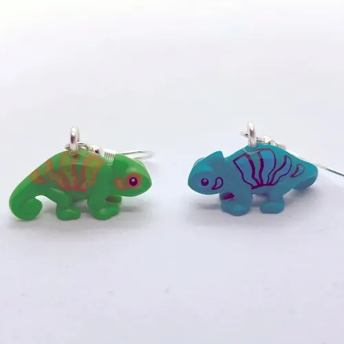 Kreative Eidechse Chamäleon Tier baumeln Ohrringe lustige Kunststoff Chamäleon Spielzeug Anhänger