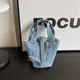 Große Kapazität Denim Beutel tasche personalisieren Handtasche mit Loch Einkaufstasche Handy taschen