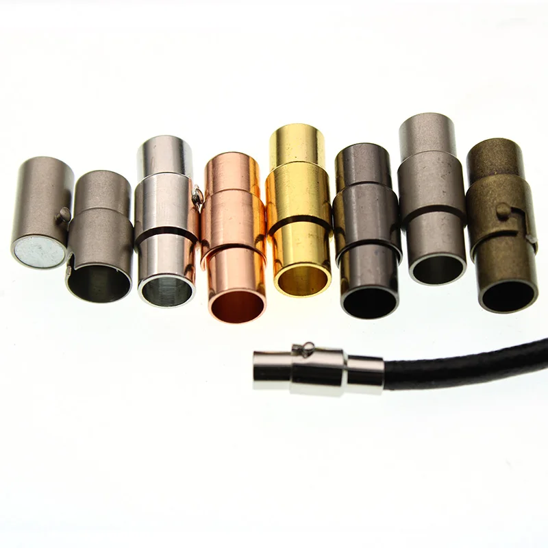 10 Teile/satz 3 4 5 6 8 10mm Starke Magnetische Verschlüsse Mit Verriegelungsmechanismus Fit Lederband Endkappe DIY Armband Anschlüsse Herstellung Image