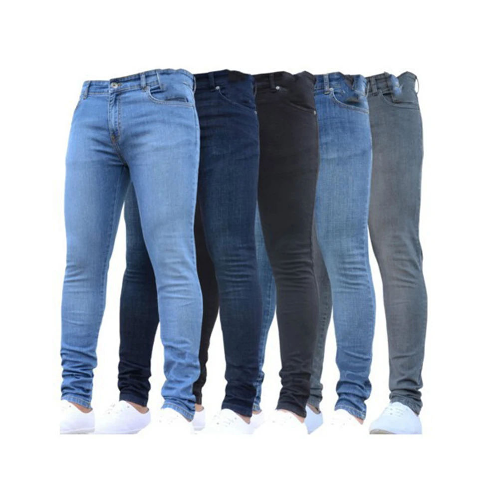 Männer Hosen Mode Männer Casual Hosen Stretch Jeans Dünne Arbeit Hosen Männlichen Vintage Waschen Plus Größe Jean Slim Fit für Männer Kleidung