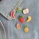 Frische Früchte Broschen für Kinder süße Erdbeer Banane Apfel Birne Emaille Pin leckere Orange