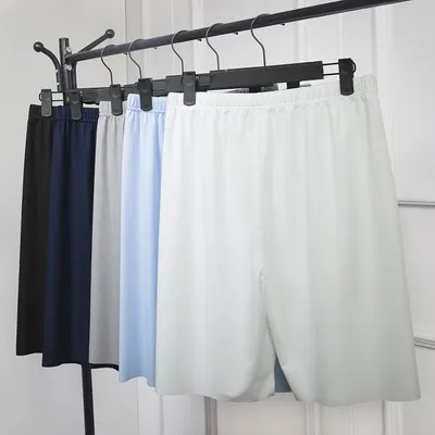 Eis Silk Kühlen Sommer Männer Nachtwäsche Shorts Sexy Unterwäsche Nachtwäsche Bequeme Lose Sport Image