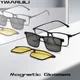 Yimaruili neue Magnet clip polarisierte Sonnenbrille fahren UV reines Titan quadratische optische