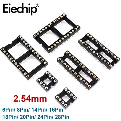 10PCS Rund IC Buchse DIP6 DIP8 DIP14 DIP16 DIP18 DIP20 DIP24 DIP28 2,54mm Pin Stecker Buchse 6 8 14 Image