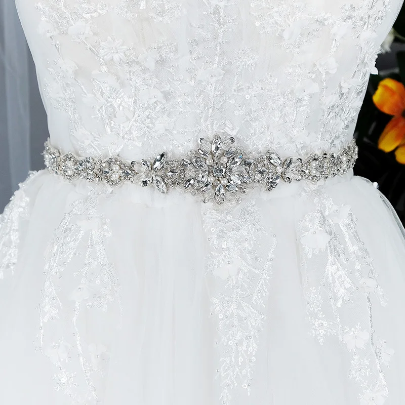 Abschluss ball Hochzeits kleid Gürtel Strass Kleider Bund Braut Schärpe Strass Gürtel für Frauen Accessoires Taillen kette für Frauen Image