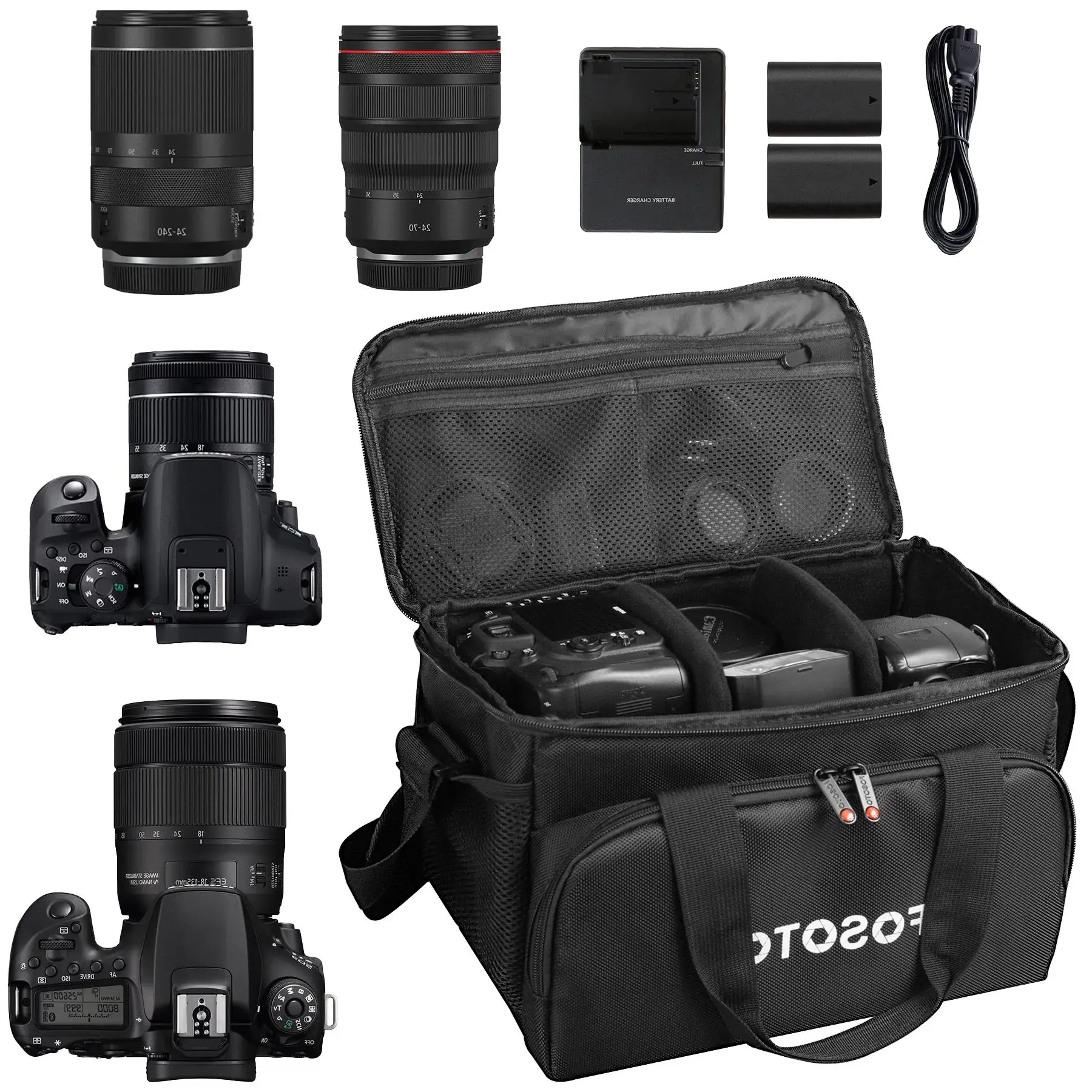 Fosoto Große Kapazität Fotografie Digital Kamera Tasche Wasserdichte Schultern Rucksack DSLR Tasche für Canon Nikon Sony Pentax Image
