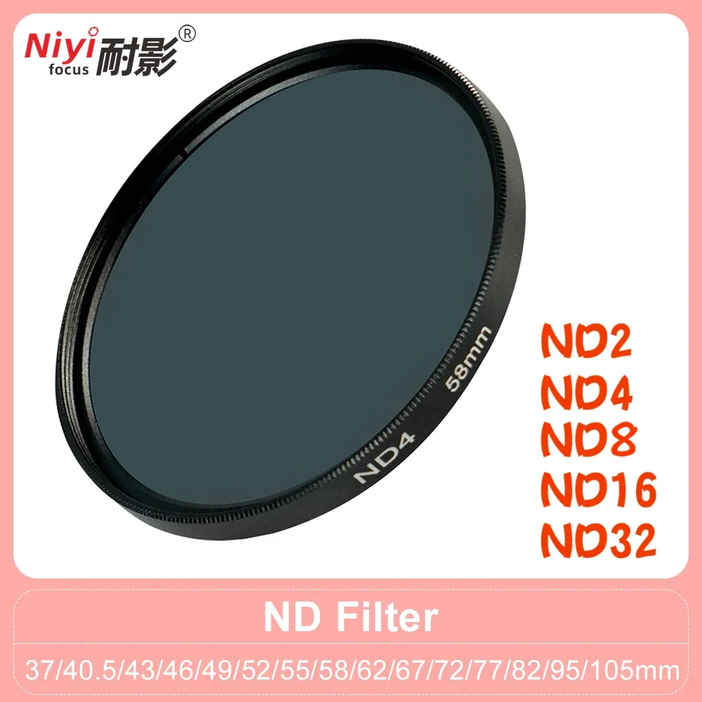 ND-Filter Neutraldichtefilter ND2 ND4 ND8 ND16 ND32 37 mm 40,5 mm 43 mm 46 mm 49 mm 52 mm 55 mm 58 mm 62 mm 67 mm 72 mm 77 mm 82 mm 95 mm Image