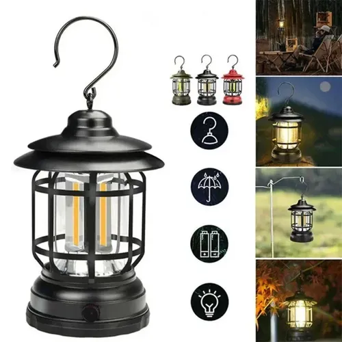 Retro Camping Lampe USB wiederauf ladbare Laterne Camping Licht Beleuchtung Laterne Lampe