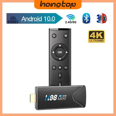 HONGTOP Mini-TV-Stick H98Mini Android 10, unterstützt 4K HD Video 2,4G/5G WiFi TV Box H.265 Bluetooth Media Player Set-Top-Box