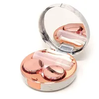 Kontaktlinse nbox mit Marmor muster runde High-End-Farb kontaktlinsen Pflege Wasser box Farb kontakt